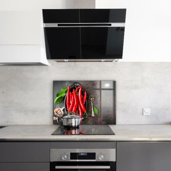 Kitchen splashback Hot peppers cooking