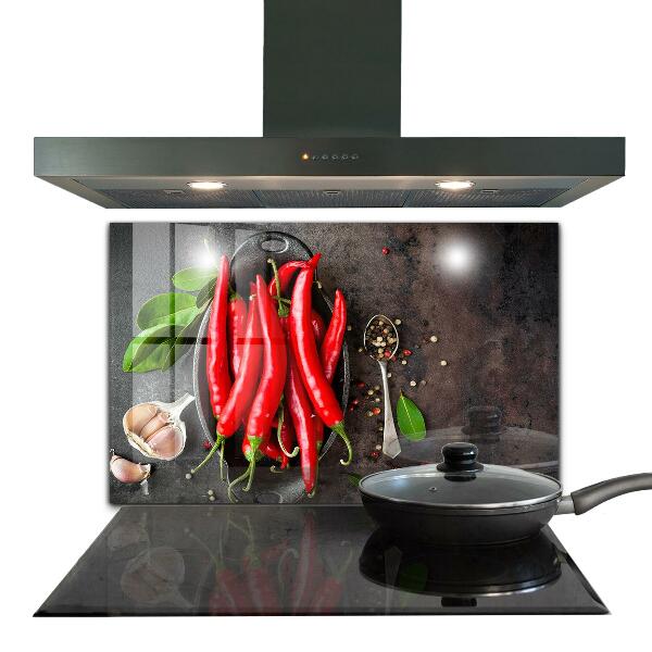 Kitchen splashback Hot peppers cooking