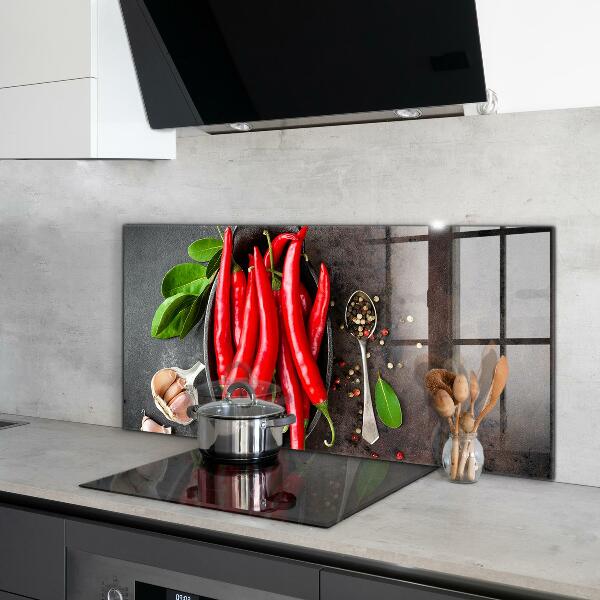 Kitchen splashback Hot peppers cooking