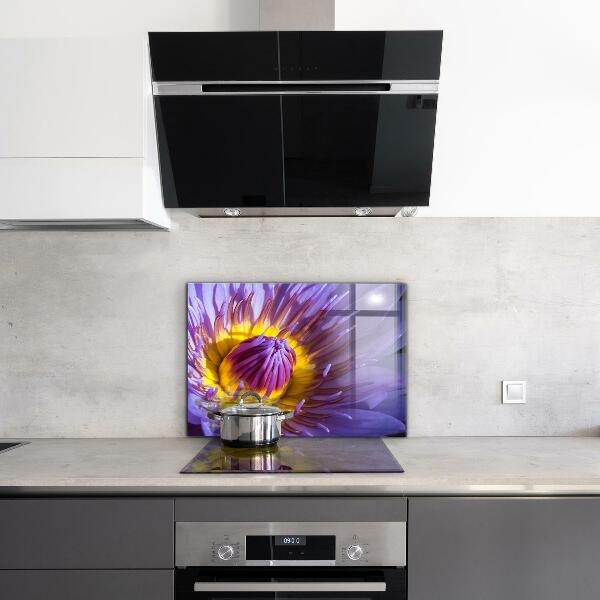 Kitchen wall panels Purple flower details