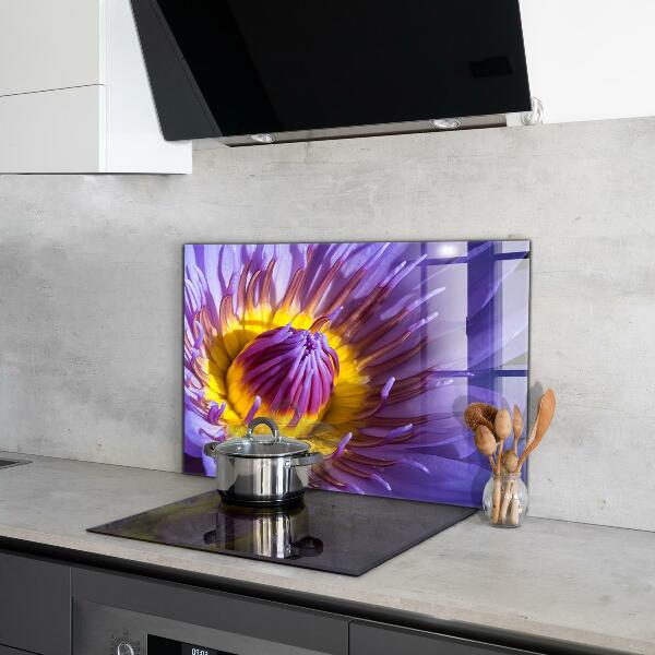 Kitchen wall panels Purple flower details
