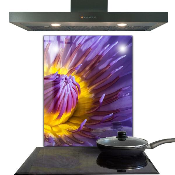 Kitchen wall panels Purple flower details