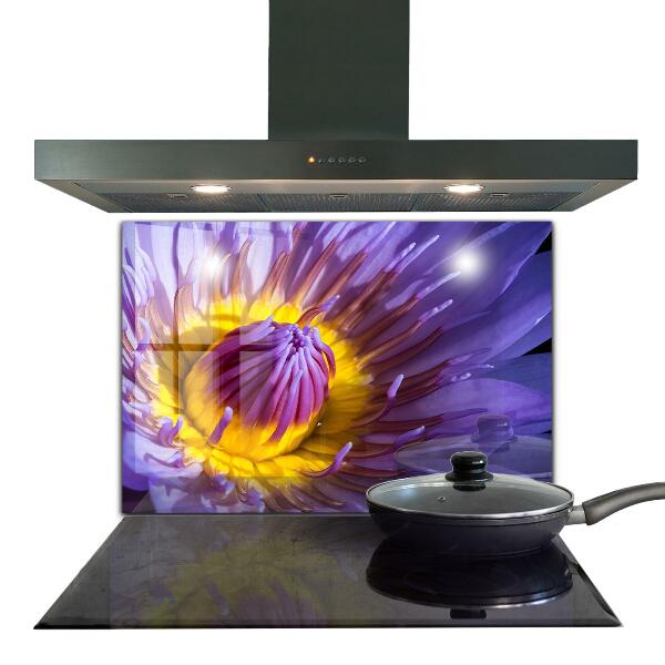 Kitchen wall panels Purple flower details