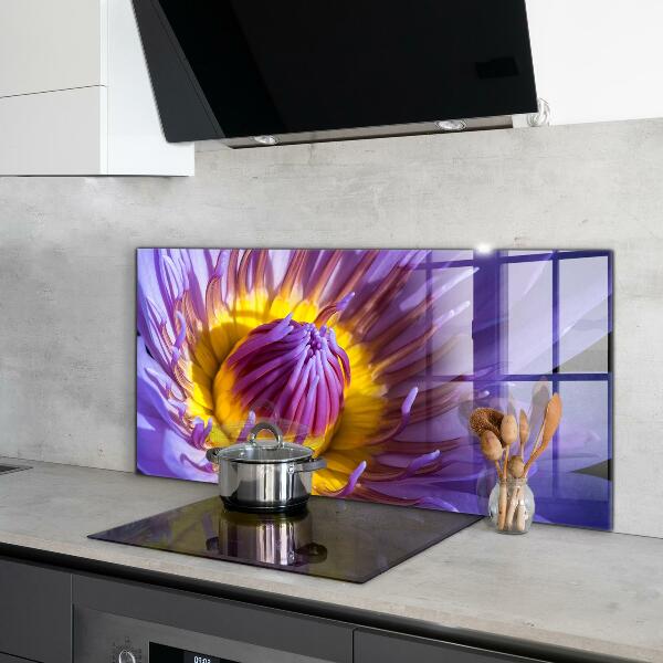 Kitchen wall panels Purple flower details