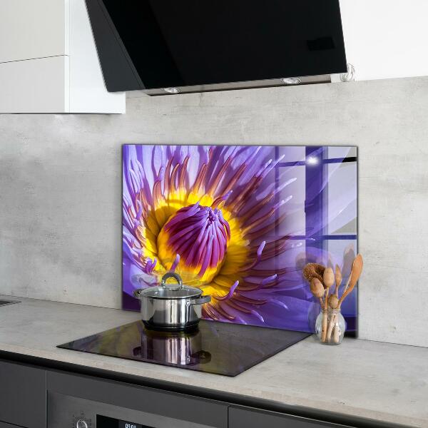 Kitchen wall panels Purple flower details