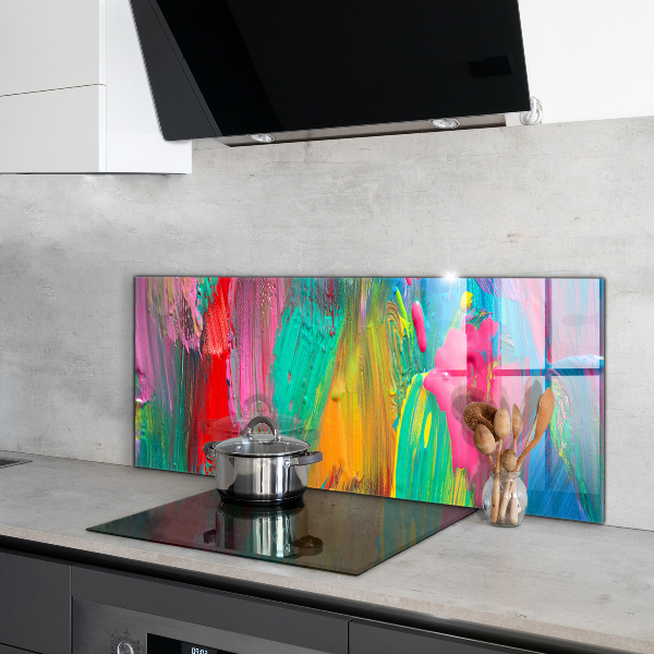 Kitchen splashback Colorful paint texture