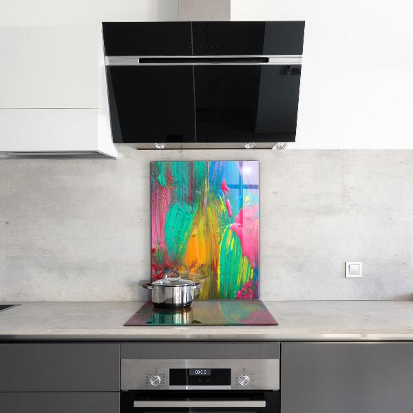 Kitchen splashback Colorful paint texture