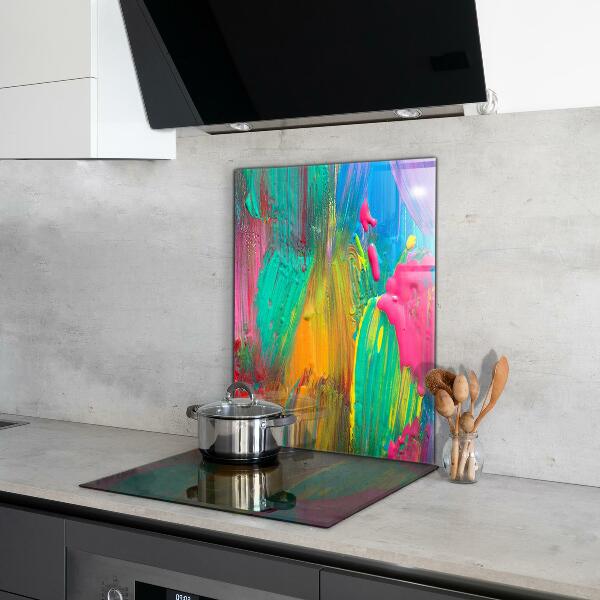 Kitchen splashback Colorful paint texture