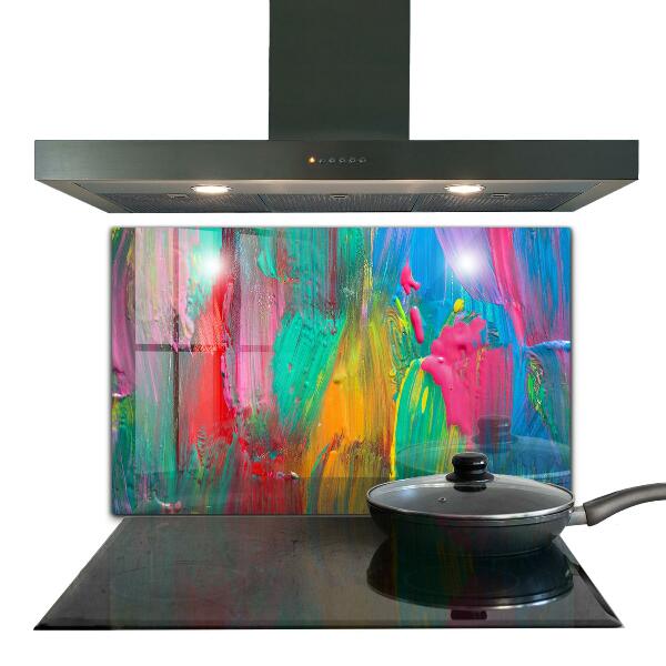 Kitchen splashback Colorful paint texture