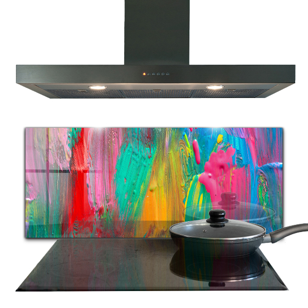 Kitchen splashback Colorful paint texture