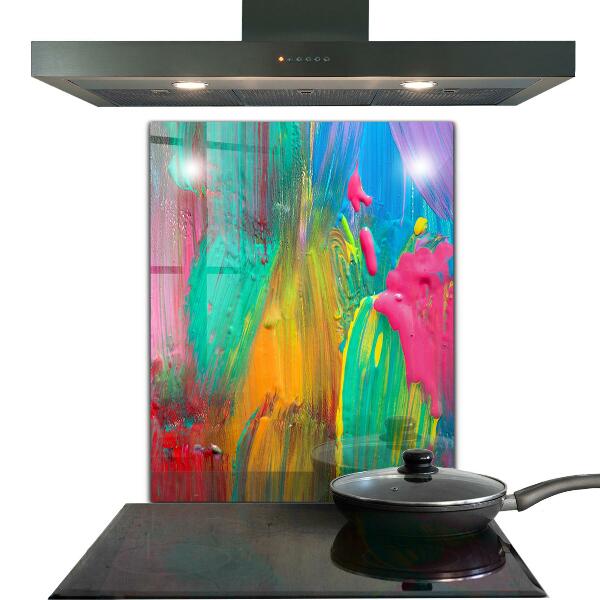 Kitchen splashback Colorful paint texture