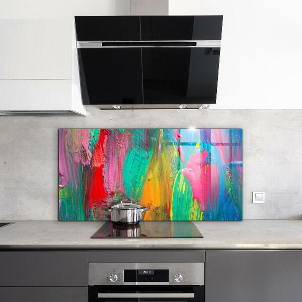 Kitchen splashback Colorful paint texture