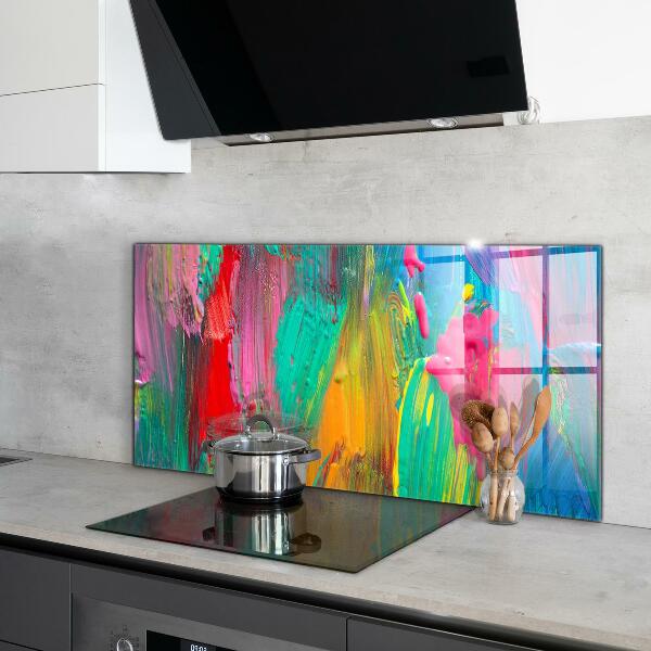 Kitchen splashback Colorful paint texture