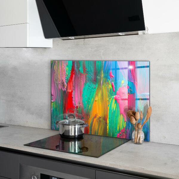 Kitchen splashback Colorful paint texture