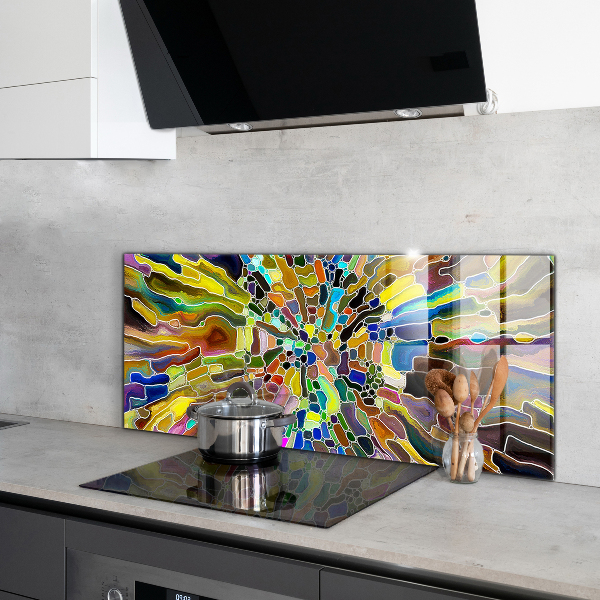 Kitchen splashback Fancy colorful mosaic