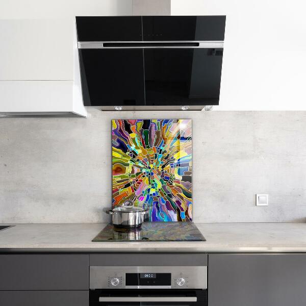 Kitchen splashback Fancy colorful mosaic