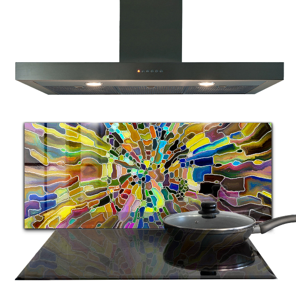 Kitchen splashback Fancy colorful mosaic