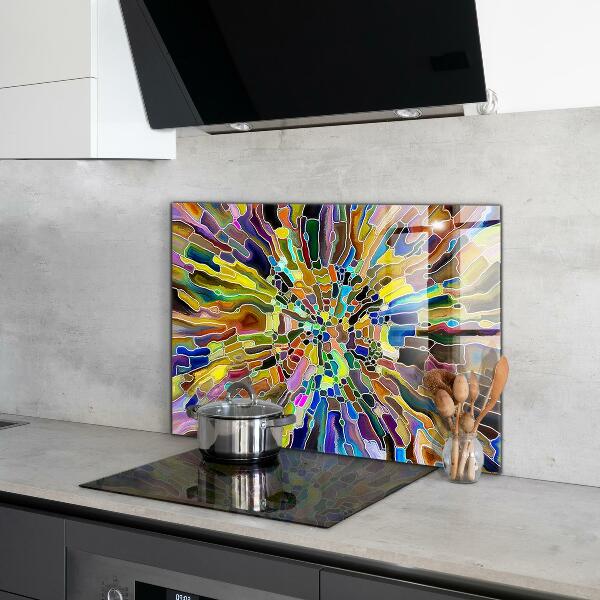 Kitchen splashback Fancy colorful mosaic
