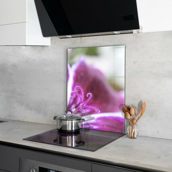 Kitchen wall panels Pink flower nature details