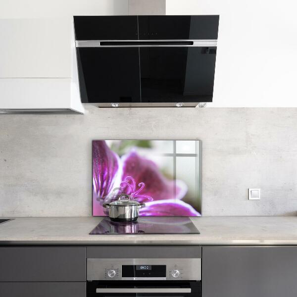 Kitchen wall panels Pink flower nature details