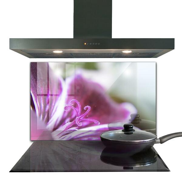 Kitchen wall panels Pink flower nature details