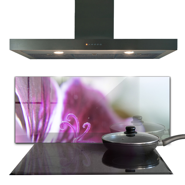 Kitchen wall panels Pink flower nature details