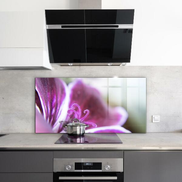 Kitchen wall panels Pink flower nature details