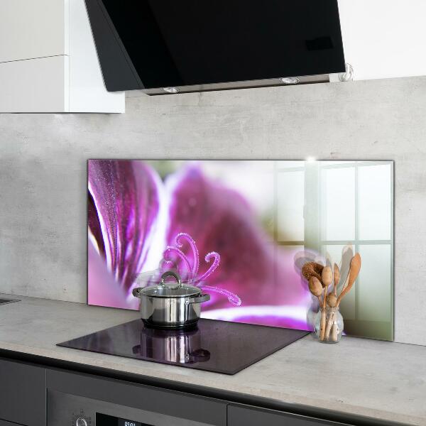 Kitchen wall panels Pink flower nature details