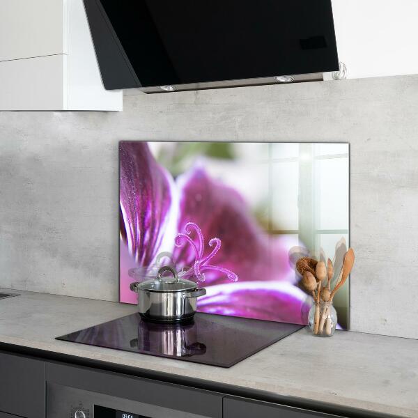 Kitchen wall panels Pink flower nature details