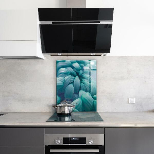Kitchen wall panels Blue chrysanthemum