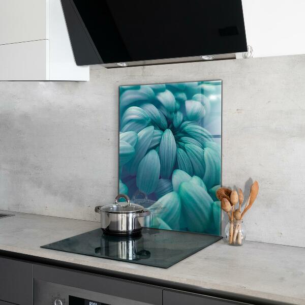 Kitchen wall panels Blue chrysanthemum