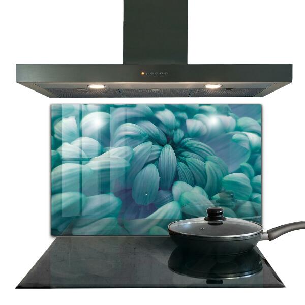 Kitchen wall panels Blue chrysanthemum