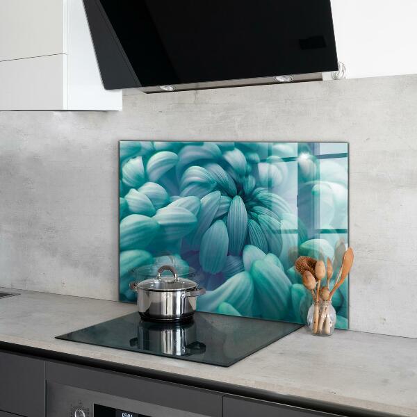 Kitchen wall panels Blue chrysanthemum