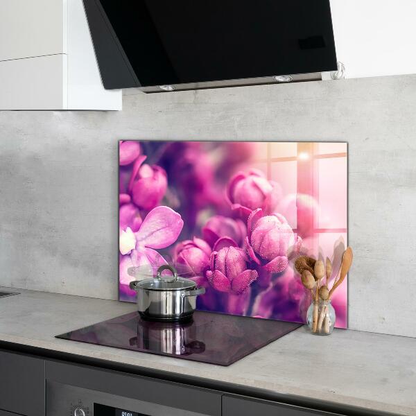 Kitchen wall panels Pink lilies natural beauty