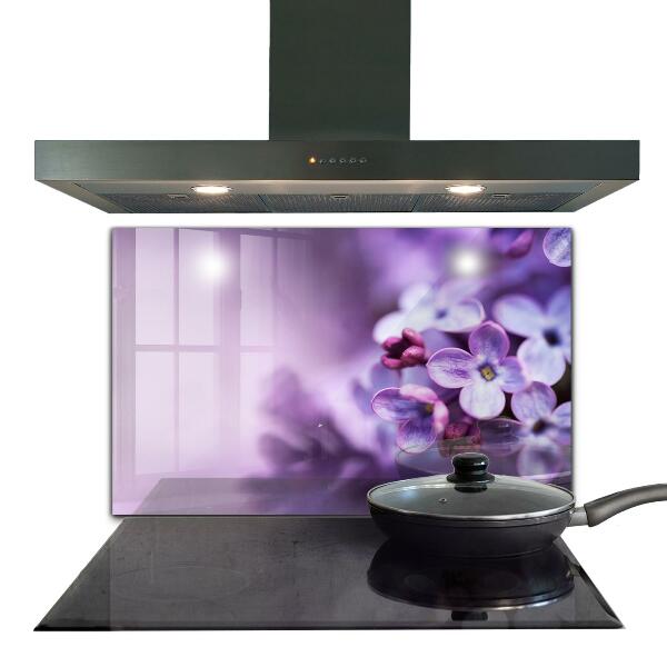 Kitchen splashback Purple flowers