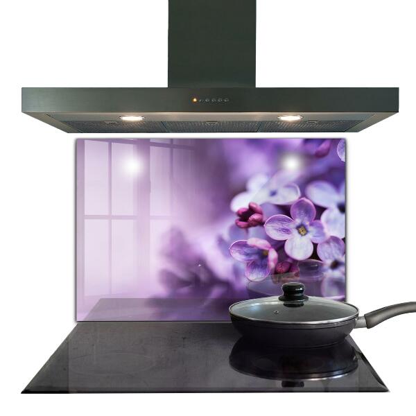 Kitchen splashback Purple flowers