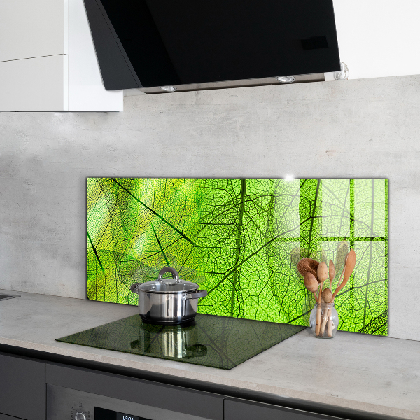 Kitchen splashback Green leaf texture