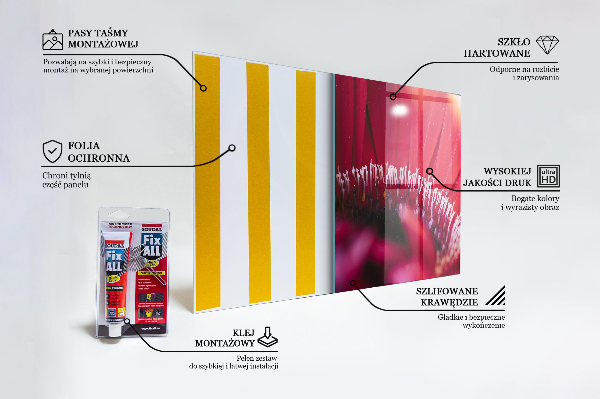 Kitchen splashback Pink flower nature details