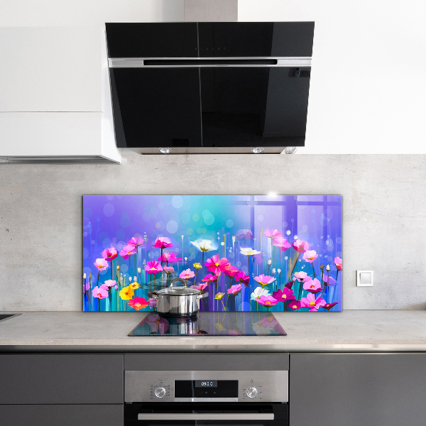 Kitchen splashback Colorful meadow