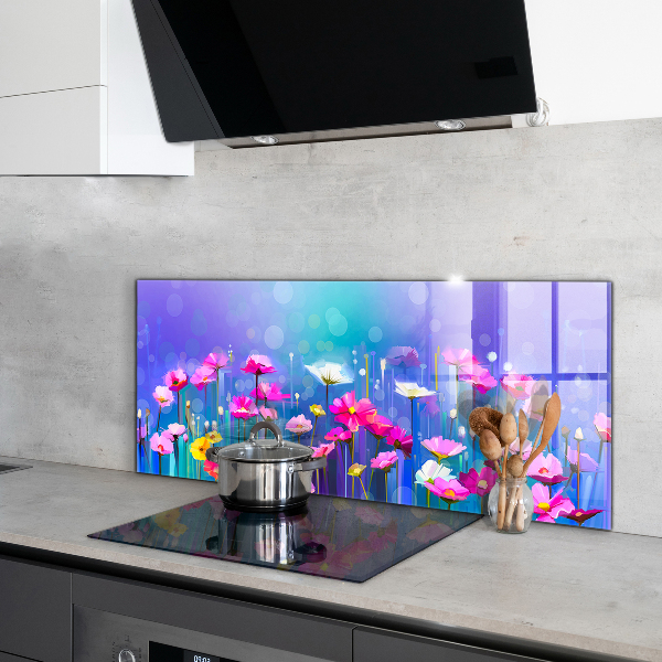 Kitchen splashback Colorful meadow