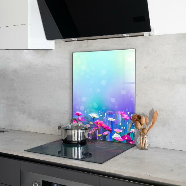 Kitchen splashback Colorful meadow