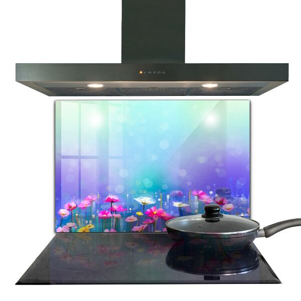 Kitchen splashback Colorful meadow