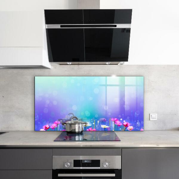 Kitchen splashback Colorful meadow