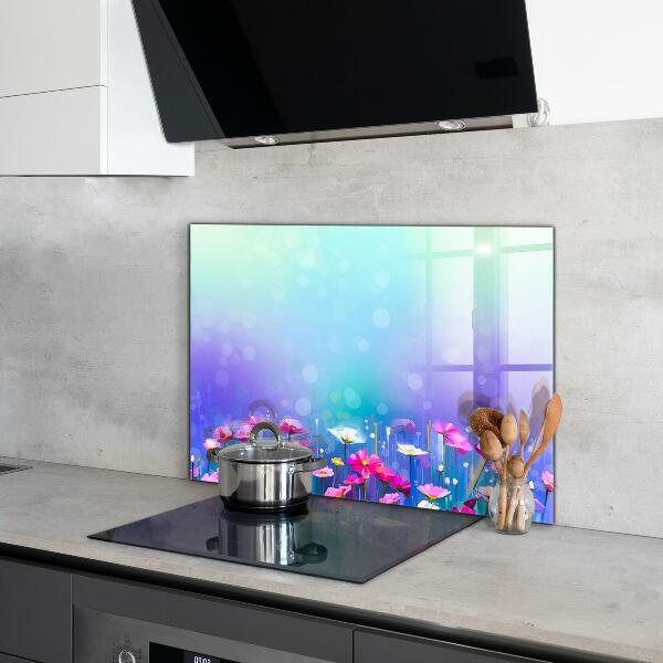 Kitchen splashback Colorful meadow