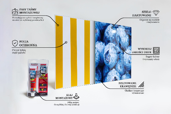 Kitchen splashback Ripe blueberries berries