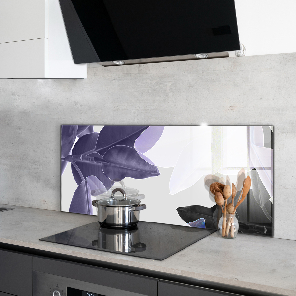 Kitchen splashback Exotic leaves illustration