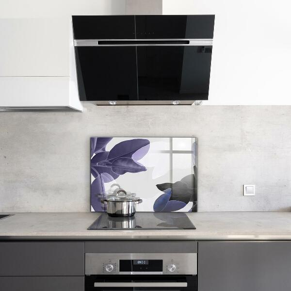 Kitchen splashback Exotic leaves illustration