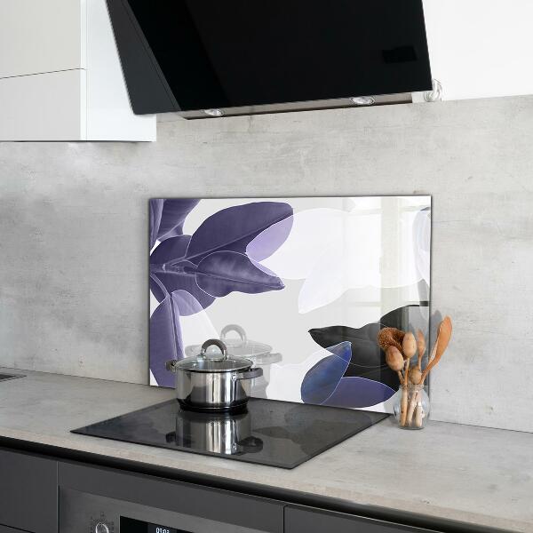 Kitchen splashback Exotic leaves illustration