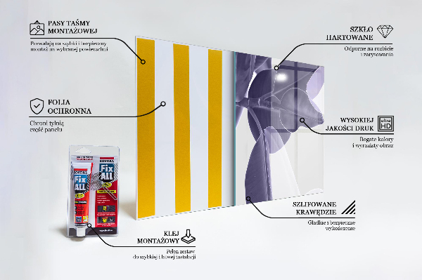 Kitchen splashback Exotic leaves illustration