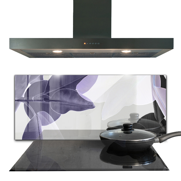 Kitchen splashback Exotic leaves illustration